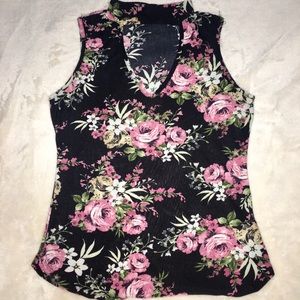 Black Flower Top